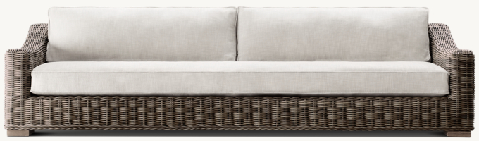 112&#34; Luxe sofa shown in Terra. Cushions shown in Sand Perennials&#174; Performance Textured Linen Weave.