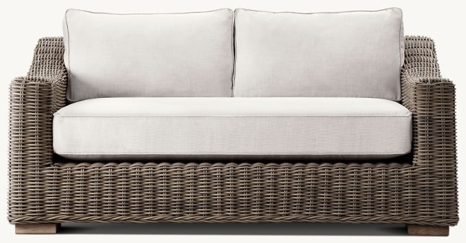 62&#34; Luxe sofa shown in Terra. Cushions shown in Sand Perennials&#174; Performance Textured Linen Weave.