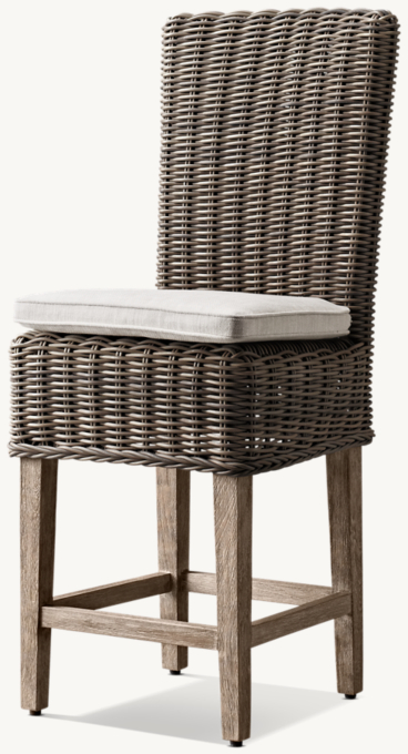 Provence High-Back Armless Stool