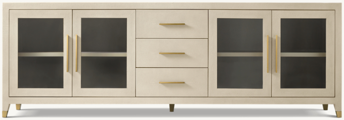 Graydon Shagreen Glass 4-Door Sideboard With Drawers