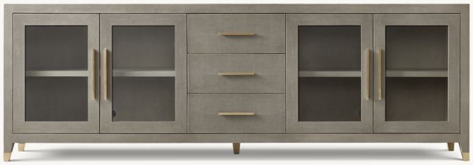 Graydon Shagreen Glass 4-Door Sideboard With Drawers