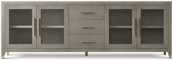 Graydon Shagreen Glass 4-Door Sideboard With Drawers