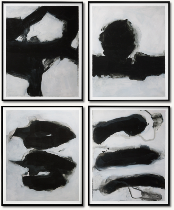Front view of Abstract Ink Studies 1-4 Collection - Large 
