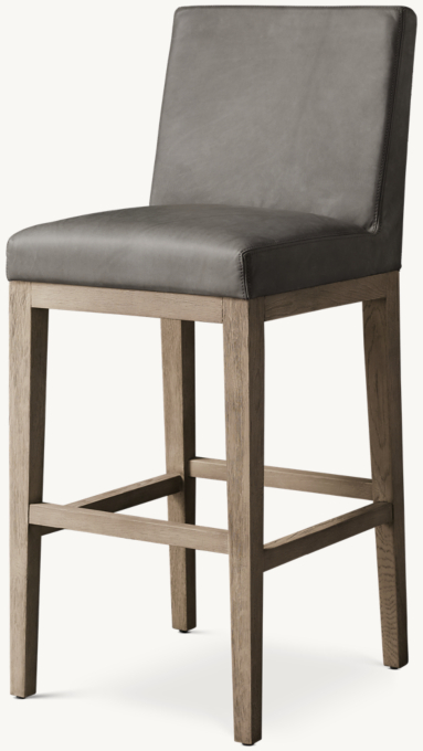 Morgan Armless Leather Bar & Counter Stool | RH