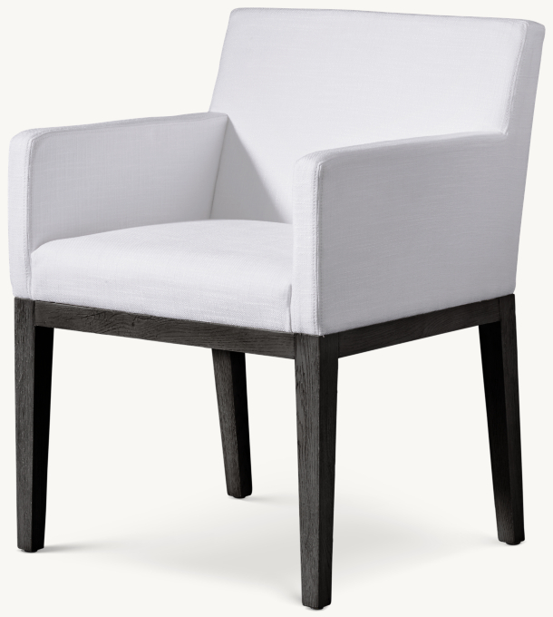 Morgan Track Arm Fabric Dining Armchair RH