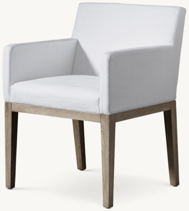 Three Quarter view of Morgan Track Arm Fabric Dining Armchair 