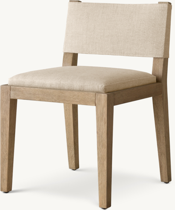 Three Quarter view of Saddle Fabric Dining Side Chair 