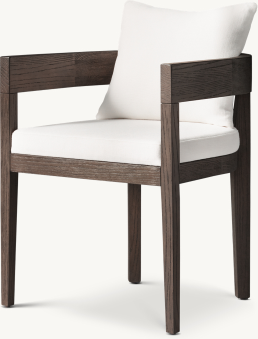 Balmain Oak Fabric Dining Armchair RH