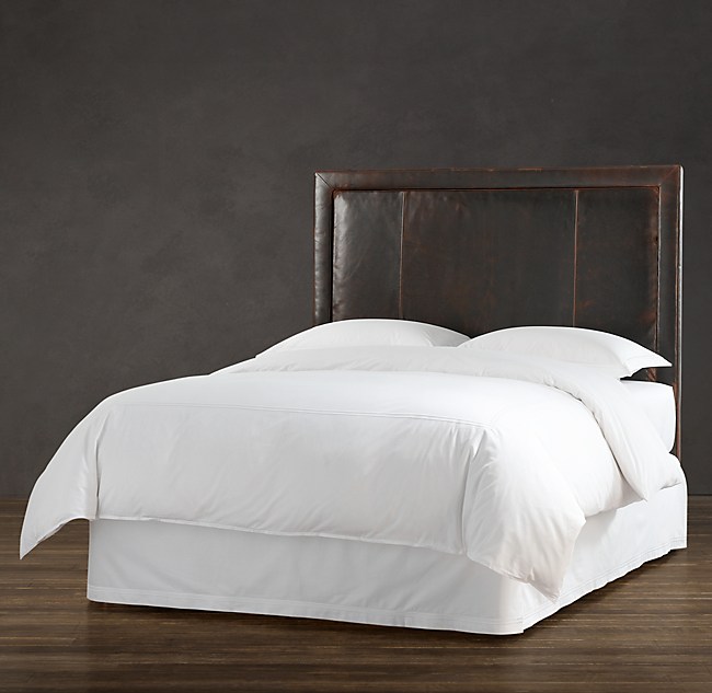 Wallace Leather Headboard, Restoration Hardware Leather Bed