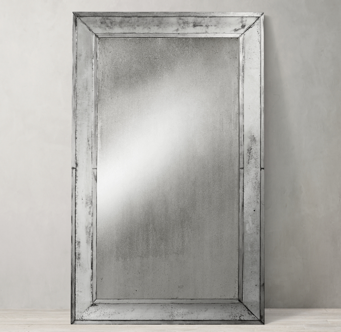 Layered Antique Glass Floor Mirror