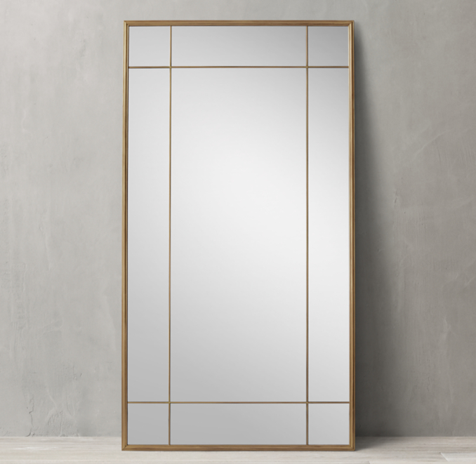 1940s French Paneled Leaner Mirror