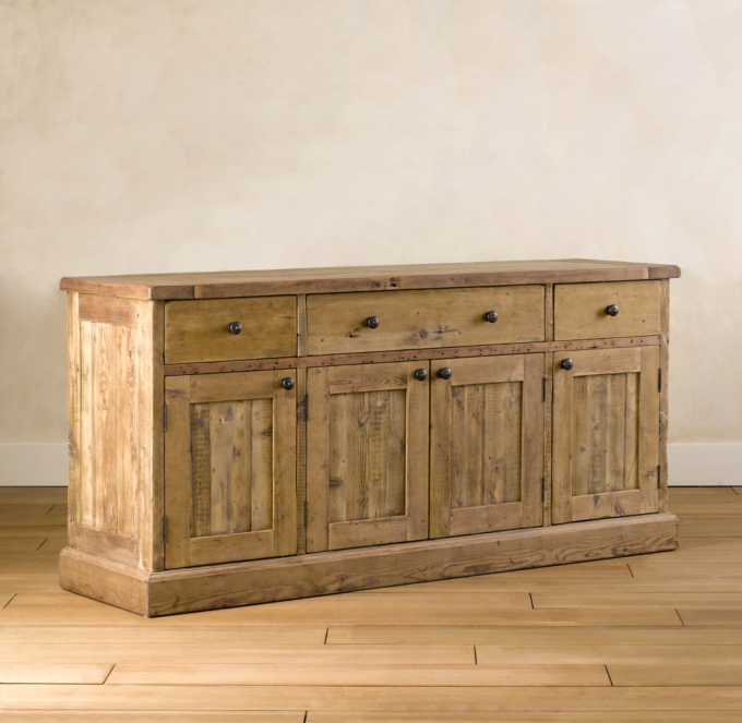 Salvaged Wood Panel Dining Sideboard