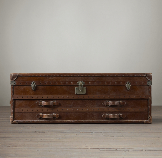 A Vintage English Steamer Trunk by Restoration Hardware