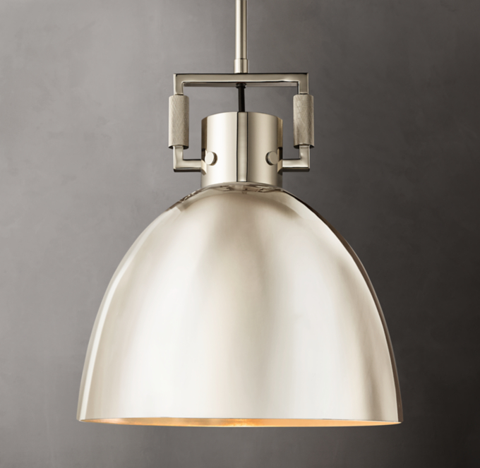 Machinist Metal Cloche Pendant 14"