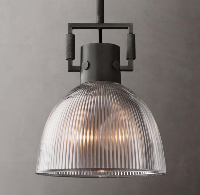 MACHINIST - Lampada a sospensione a cloche in vetro prismatico