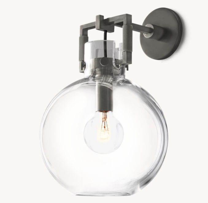 Machinist Glass Globe Sconce 10"