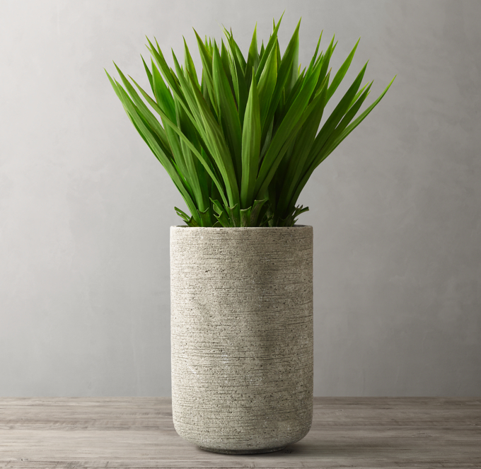 Faux Agave Plant & Etched Concrete Vessel ExtraLarge