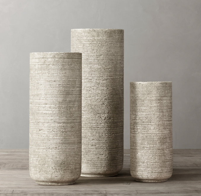 Etched Concrete Vase Collection