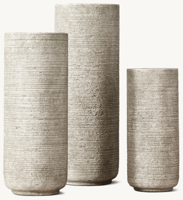 Front view of Etched Concrete Vase Collection 