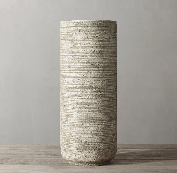 Etched Concrete Vase Medium