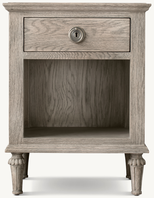 51cm nightstand shown in Antiqued Grey Oak.