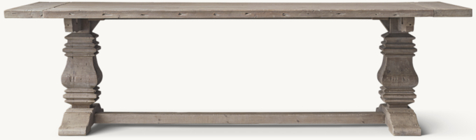 Salvaged Wood Trestle Rectangular Extension Dining Table