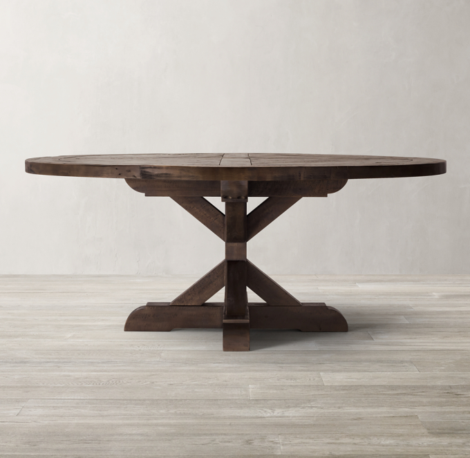 Salvaged Wood XBase Round Dining Table