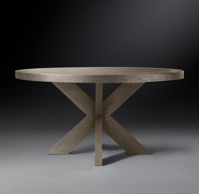 1960s French XBase Round Dining Table