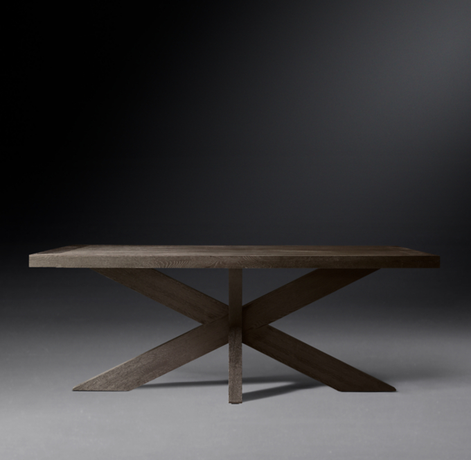 1960s French XBase Rectangular Dining Table