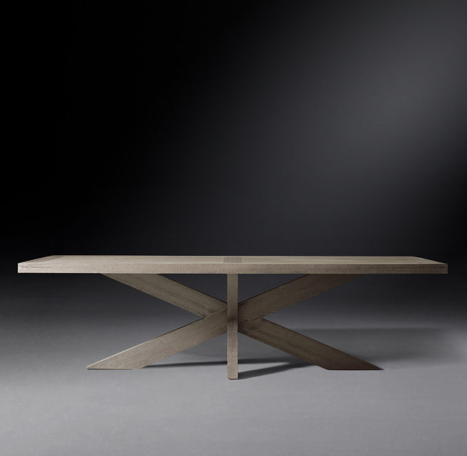 1960s French XBase Rectangular Dining Table