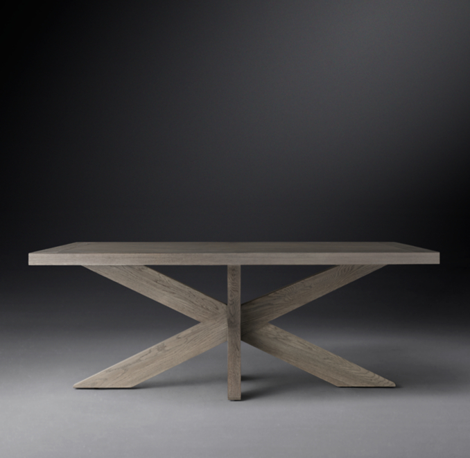 1960s French XBase Rectangular Dining Table