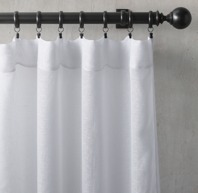 RHAFAYRE White Sheer Curtain 140x160cm Linen Effect Eyelet