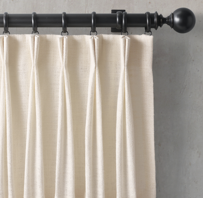 Custom Belgian Linen Textural Basketweave 2 Fold French Pleat