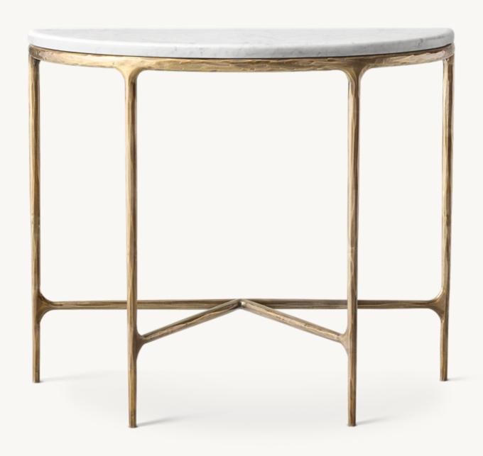 Thaddeus Marble Demilune Console Table