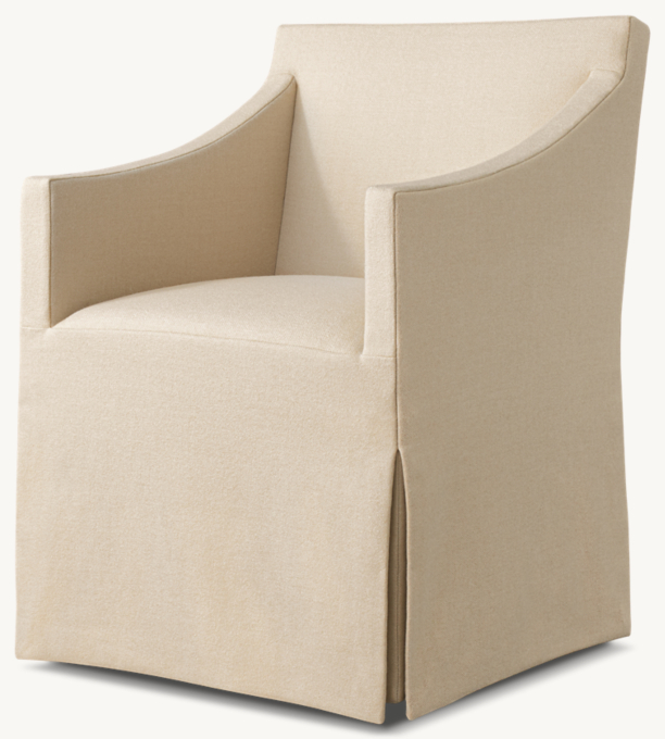 Ellison Slope Arm Skirted Dining Armchair RH