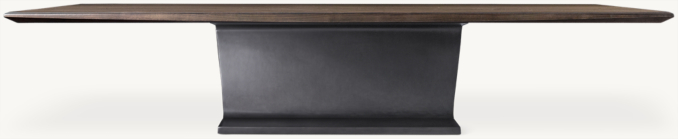 Vue de Face - Poutre en I - Table Basse - Noyer