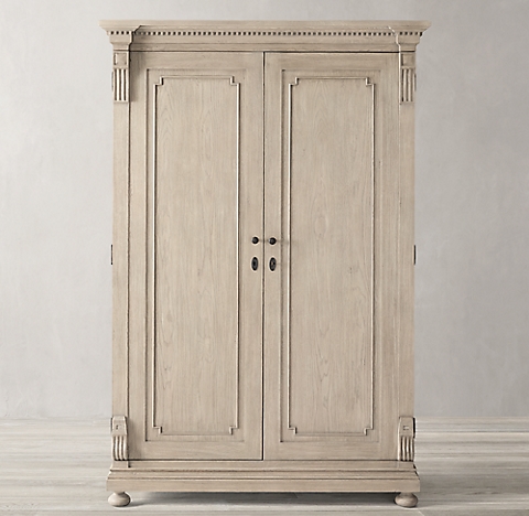 Armoires Rh, Wood Armoire With Shelves