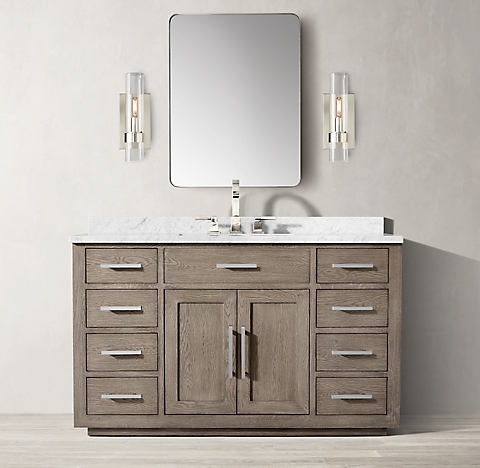 Single Vanities Rh, Restoration Hardware Mirrored Bathroom Vanity