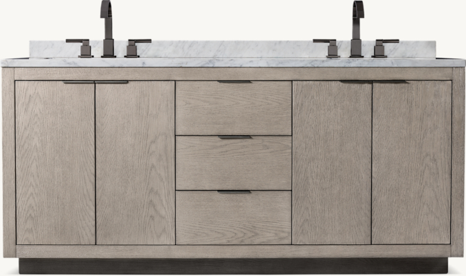 Front view of Larsen Oak Double Vanity 