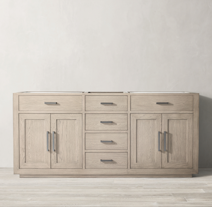 Kempton Oak Double Vanity Base