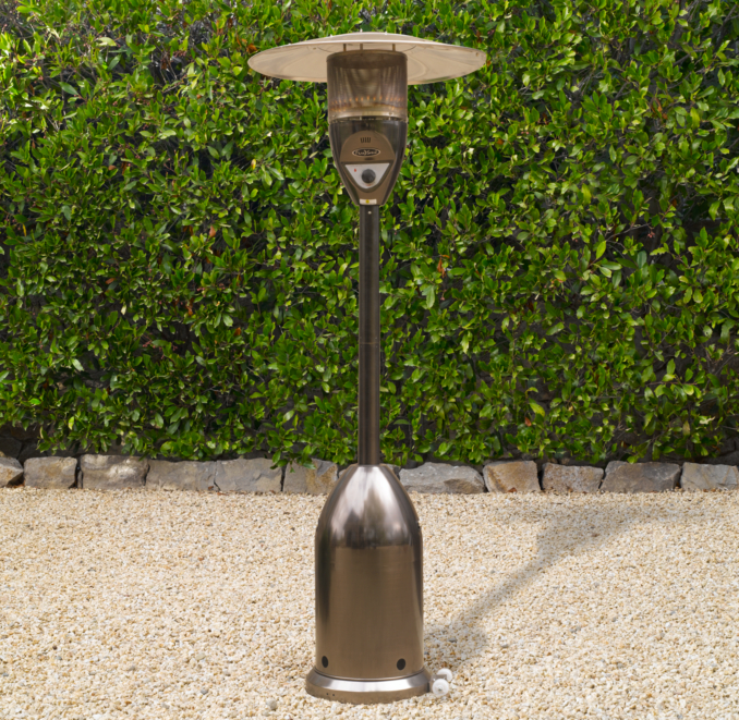 Deluxe Floor Propane Patio Heater Hammered Bronze 