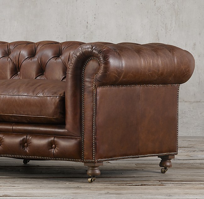 106 Kensington Leather Sofa, Restoration Hardware Couch Leather