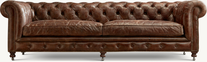 Kensington leather sofa store restoration hardware