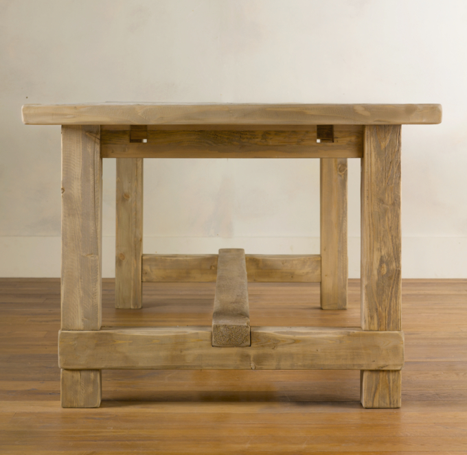 Salvaged Wood Farmhouse Rectangular Extension Dining Table