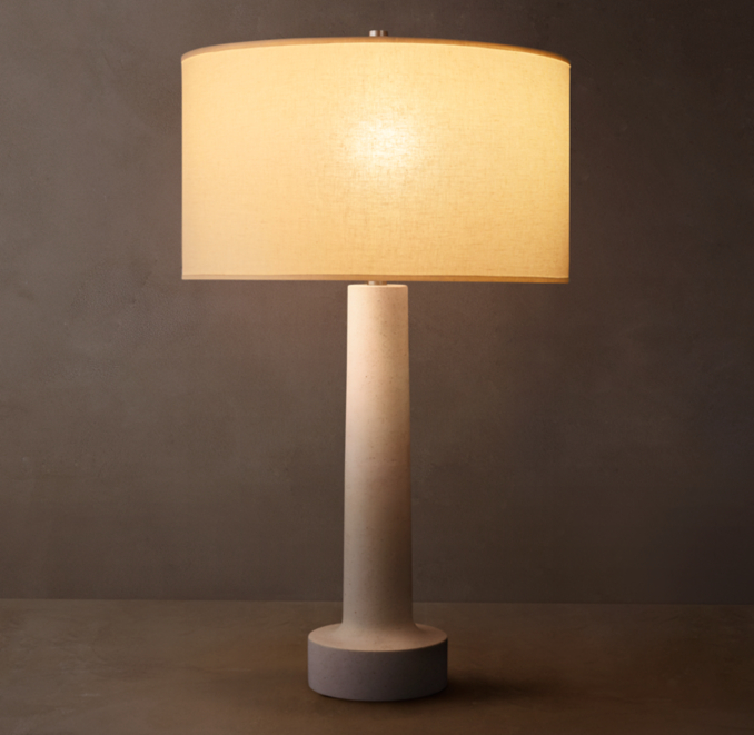 Italian Flared Column Limestone Table Lamp