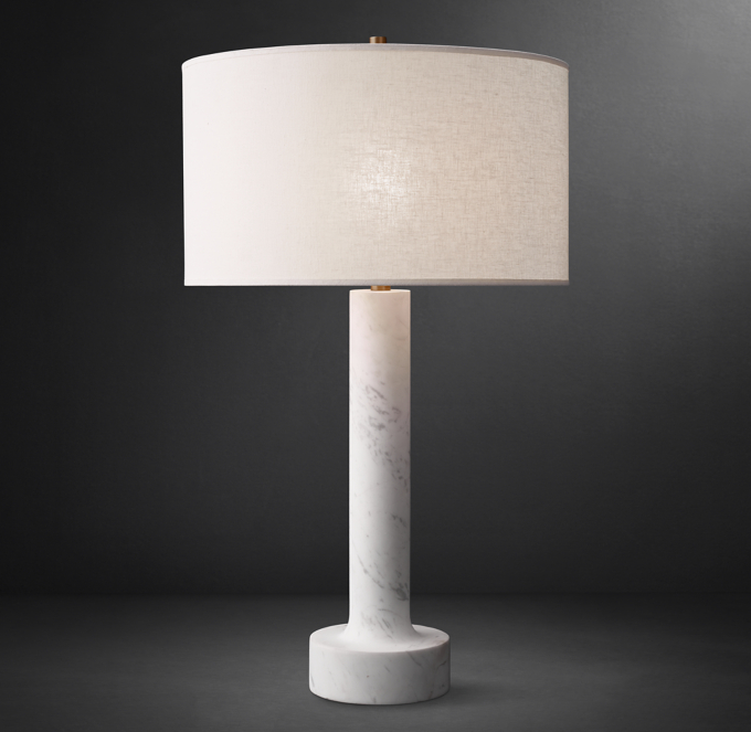 Italian Flared Column Marble Table Lamp