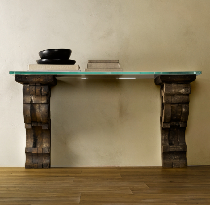 Corbel Glass Console Table