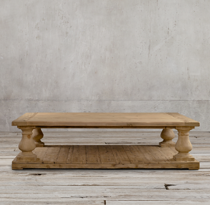 wood coffee table restoration hardware