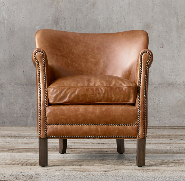 Professor S Leather Chair With Nailheads