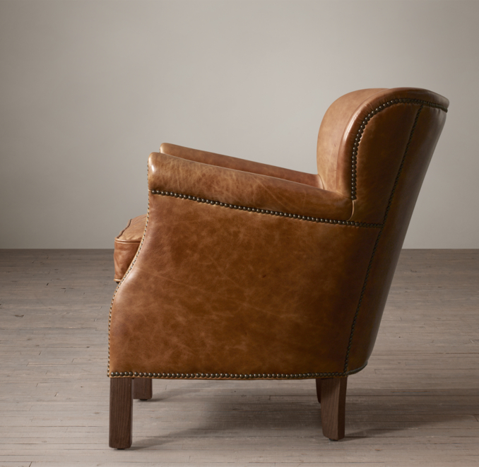 Professor's Leather Chair With Nailheads